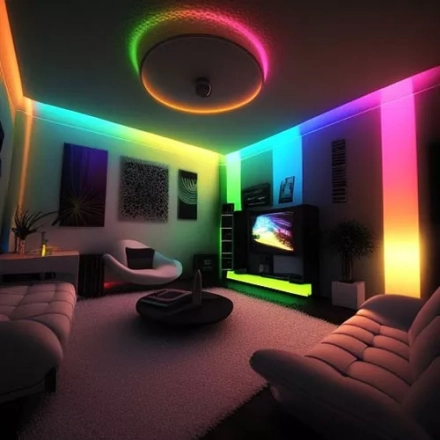 How do you hang LED strip lights in the classroom?