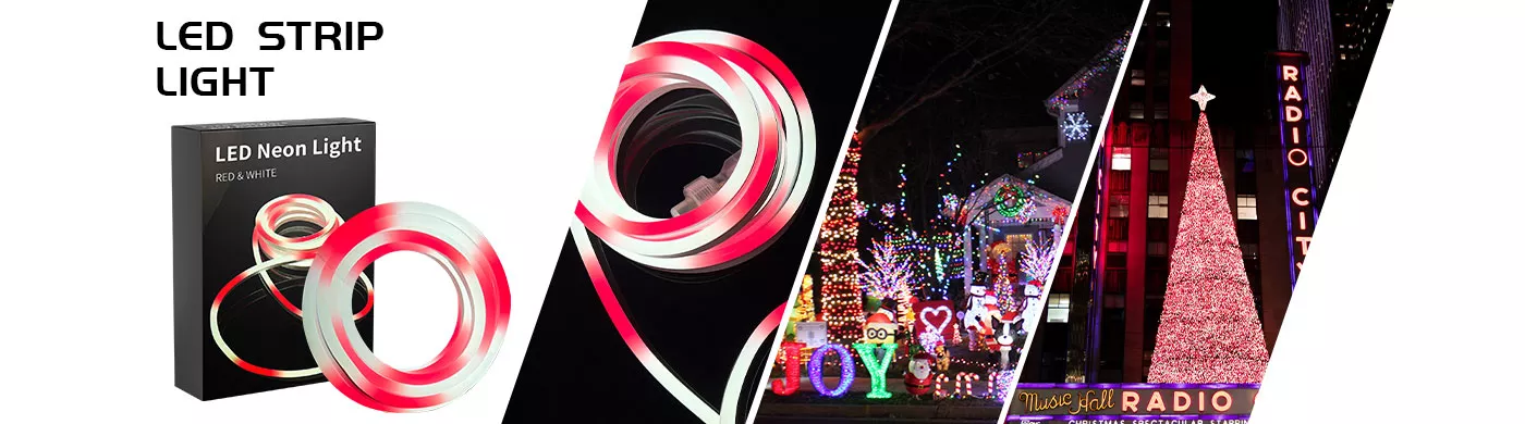 RED & WHITE LED NEON ROPE LIGHT KIT