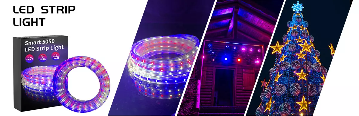 RED & WHITE & BLUE 6x9MM LED STRIP LIGHT KIT