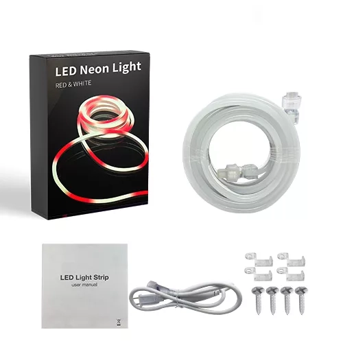 RED & WHITE LED NEON ROPE LIGHT KIT